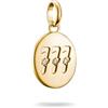 Thomas Sabo Charm Club Connect CC1254-414-14 - Ciondolo con numero di angeli 777 con pietre dorate 18 carati, in argento 925 riciclato