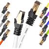 Duronic CAT8 WE 2 m | Cavo di Rete ethernet schermato S/FTP Bianco | Cavo ethernet Patch superveloce | Supporta fino a 2 GHz / 2000 MHz | Connettori RJ45 | Trasmissione dati 40 gigabit