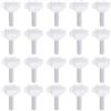 QUARKZMAN 20 Pezzi Manopole a Stella M6 x 20mm Filettatura Maschio 25mm Vite di Serraggio a Mano 6-Punte Pomello in Plastica Maniglia Filettata di Ricambio, Bianco