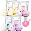 Crsetmyth Maschera Gel Professionale in Polvere per Viso, 5 Pezzi Con Ciotola per Miscelazione, Maschera Idratante, Nutriente E Lenitiva, Ideale per Rughe E Illuminazione Della Pelle - 5 Gusti (B)