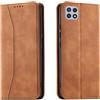 OKZone Cover per Samsung Galaxy A22 5G, Custodia Flip Pelle Portafoglio Magnetica Libro [Slot Schede], Silicone TPU Bumper Wallet Supporto Cover, Antiurto [Kickstand] (Khaki)