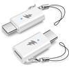 HAUXGOGO Adattatore da Lightning a USB-C (Set da 2), da USB C Maschio a Lightning Femmina, PD 60W Ricarica e Trasferimento Dati - Bianco