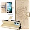 Dcjlbo Cover per Xiaomi Redmi 15C 4G/5G Custodia in Pelle Portafoglio a Libro con Pellicola Vetro Temperato Porta Carte Cover Flip Case Cuoio Antiurto Custodia-Oro