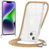 Jacyren Custodia per iPhone 14 Plus, con cordino (rimovibile), in nylon, con cordino da appendere, in silicone, con cordoncino per iPhone 14 Plus