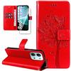 Dcjlbo Cover per Xiaomi Redmi 15C 4G/5G Custodia Antiurto-Rosso | Portafoglio con Pellicola Vetro Temperato Porta Carte Disegni Supporto,Leggera a Libro Pelle Flip,Antiscivolo Libretto Case