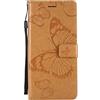 DENDICO Cover per Galaxy Note 9, Pelle Portafoglio Custodia per Samsung Galaxy Note 9 Custodia a Libro con Funzione di appoggio e Porta Carte di Credito, Modello di Farfalla - Giallo