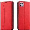 OKZone Cover per Samsung Galaxy A22 5G, Custodia Flip Pelle Portafoglio Magnetica Libro [Slot Schede], Silicone TPU Bumper Wallet Supporto Cover, Antiurto [Kickstand] (Rosso)