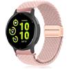 PaceBid 20mm Nylon Cinturino per Garmin Forerunner 165/170/Vivoactive 6/5 | per Garmin Forerunner 165 Music/245/645/570 42mm/70 43mm,Approach S50/S44/S42, Magnetica Intrecciato Cinturini, Rosa