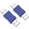 Keple 2 Pezzi Adattatore de maschio/maschio Quick Speed USB 2.0 USB A-A Connettore Maschio Convertitore di Estensione Corto per Computer, Computer Portatili, Stampanti, Dischi Rigidi (2 Pack)