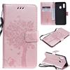 Fatcatparadise Cover per Samsung Galaxy A20E/A10E, Custodia Samsung A20E/A10E, Custodia Portafoglio a Libro in Pelle Flip Cover e TPU Silicone con Funzione Supporto Chiusura Magnetica (Oro Rosa)