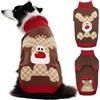 Hjumarayan Maglione Cane Natalizio - Caldo Maglioncino con Renna, foro per guinzaglio, maglioncini per Border Collie, Golden Retriever Femmina Piccola, Marrone XXL