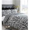 HOMEMAKER BEDDING Set copripiumino matrimoniale king size con stampa zebra nera e bianca con retro di leopardo