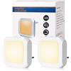 YIIFELL Set di 2 Luci Notturne per Bambini, Presa Elettrica, Luce Notturna Sensibile alla Luce e Alla Luminosità, Regolabile, Adatta per Bambini, Camera da Letto, Cucina, Corridoio, Scala, Soggiorno