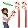 ZRUEWOT 3 Pezzi Bastone da Cavallo Gonfiabile 37 x 13,5 Pollici Bastone da Cavallo Gonfiabile Decorazione per Feste a Tema Bastone Gonfiabile per Bambini con pompetta per palloncini