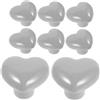 SOPOTUTU 8 pezzi Pomelli Ceramica Forma Cuore Grigia Manopole Armadio e Cassetto Piccole Resistenti e Facili da Installare per Cameretta e Mobili