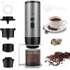 WODHMIEY Macchina da caffè portatile a capsula elettrica con display ricaricabile 7800 mAh, compatibile con capsule Nespressos Dolce Gustos e polvere di caffè per viaggi, ufficio, casa