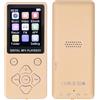 Diyeeni Lettore MP3, Lettore MP3 per Bambini con BT5.0, Qualità Audio HiFi Senza Perdite, Lettore Musicale Touch Screen da 1,8 Pollici con Altoparlante, Registrazione, FM, Scheda di (GOLD)