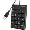 LogiLink ID0184 - Tastiera numerica aggiuntiva con porta USB con indicatore di attività a LED, colore: Nero
