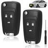 JRJRN 2 Pezzi Guscio Chiave Auto a Distanza a 3 Pulsanti, Guscio Della Chiave a Distanza Dell'Auto Compatibile con Opel Insignia Astra J Vauxhall Mokka Zafira(con Cacciavite di Precisione)