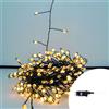 Wisdom Stringa 9 metri da 300 Led Mini Millepiedi Bianco Caldo con cavo nero e autospegnimento Wisdom