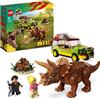 LEGO Jurassic Park La Ricerca del Triceratopo, Set Dinosauro Giocattolo per Bambini e Bambine da 8 Anni in su, con Macchina Ford Explorer e Minifigure, Collezione 30° Anniversario 76959
