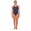 ARENA Water Challenge Back One Piece Swimsuit Costume da Bagno, Donna, Costume Intero, WTRCHLG, Blu Oltremare/Rosso, 22