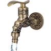 Hapivida Rubinetto in Ottone Anticato Acqua Fredda G1/2 Vintage Lavatrice Rubinetto con Singola Maniglia per Lavabo Giardino Bagno Esterno Mop Pool Casa Cucina(E)