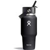 Hydro Flask - Wide Flex Straw Travel Bottle 710ml (24 oz) - A Prova di Perdite, Isolata, Compatibile con Portabicchieri - Mantiene le Bevande Fredde per 24 Ore - Tappo con Cannuccia Flex - Black
