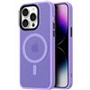 Mixroom - Cover Custodia Bumper Opaco per iPhone 16 Compatibile con MagSafe Accessori Cerchio Magnetico Integrato Retro Semitrasparente Bordo Morbido in TPU Silicone Lilla