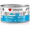 DISUGUAL Dog Mono Gusto Pesce Bianco Alimento Umido Completo per Cane Formato 150 g