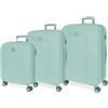 MOVOM Riga Set di valigie blu 55/70/80 cm rigida ABS chiusura TSA 217L 10,88 kg 4 ruote doppie bagaglio a mano, blu, Taglia unica, Set di valigie