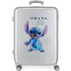 Disney 100 Stitch Valigia Media Grigia 48x70x26 cm ABS Rigido Chiusura TSA Integrata 81L 2 kg 4 Doppie Ruote