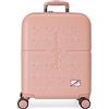 Pepe Jeans Carina Valigia Cabina Rosa 40x55x20 cm ABS Rigido Chiusura TSA Integrata 37L 2,74 kg 4 Doppie Ruote Bagaglio a Mano Estensibile