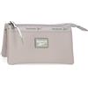 Reebok Tina Beauty Case Tre Scomparti Grigio 17,5x9,5x2 cm Pelle Sintetica