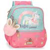 Enso Magic Summer Zaino per bambini, zaino per la scuola, realizzato in poliestere, ruote doppie a rotazione multidirezionale, molteplici modi di usarlo, rosa e blu, multicolore, Zaino piccolo