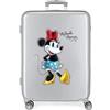 Disney 100 Minnie Joyful Valigia Media Grigia 48x70x26 cm ABS rigido Chiusura TSA integrata 81L 2 kg 4 Doppie ruote