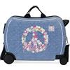 ROLL ROAD Valigia per bambini Roll Road Peace Blue 50x39x20 cm ABS rigido Chiusura a combinazione laterale 38L 1,8 kg 4 doppie ruote bagaglio a mano