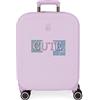 Enso Cute girl Cabin Valigia Viola 40x55x20 cm ABS rigido Lucchetto TSA integrato 37L 2,74 kg 4 Doppie ruote Bagaglio a mano espandibile
