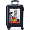 Disney Topolino e Minnie Viaggia per il Mondo Italia Valigia da Cabina Blu 38x55x20 cm ABS Rigido Chiusura Laterale a Combinazione 34L 2 kg 4 Doppie Ruote Bagaglio a Mano