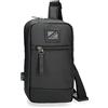 Pepe Jeans Straps Borsa a tracolla nera 14x25x6 cm Poliestere con dettagli in finta pelle