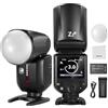 NEEWER Z2-N 2.4G Flash Speedlite TTL a Testa Rotonda Compatibile con Nikon, 600 Flash a Piena Potenza, 3000mAh 76Ws HSS 1/8000s, 2 Lampade Pilota, Diffusore di Luce, Tasto TCM TTL/M per Sistemi Q 2.4G