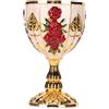 Pssopp Calice D'oro, in Lega di Zinco Alto 4 Pollici Motivo Floreale in Rilievo retrò Elegante Tazza da Magnaccia Calice D'oro Europeo di Alta qualità Coppa da Vino Vintage per Regali da (Fiore rosso su