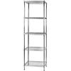 Archimede Sistema Componibile, Scaffale Cinque Ripiani, Grigio (Cromato), 61 x 61 x 200 cm