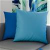 PETTI Artigiani Italiani - Coppia di Federe Cuscino 45x45 cm in Microfibra, Cuscini Arredo Camera da Letto, Divano, Set 2 Fodere Copricuscino, Federa Double Face Blu e Celeste