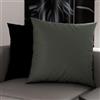 PETTI Artigiani Italiani - Coppia di Federe Cuscino 50x50 cm in Microfibra, Cuscini Arredo Camera da Letto, Divano, Set 2 Fodere Copricuscino, Federa Double Face Grigio e Nero