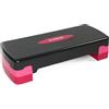 TREXO Aerobic Step 68 x 28 cm per Esercizi Cardio e Allenamento Fitness Altezza Regolabile 15-20 cm Resistente in Polipropilene e TPR Step da Aerobica di Alta Qualità Rosa