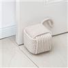 Marwood Fermaporta decorativo con nodo a corda, fatto a mano, con manico, interno ponderato, quadrato, per porte e finestre, beige (12,7 x 12,7 cm, 2 kg)
