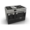 Fulgor FSRC 4807 2P MK 2F MBK Sofia Professional Cucina 122 x 69cm - 6 fuochi a gas - 2 forni elettrici - Nero Opaco