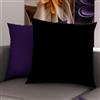PETTI Artigiani Italiani - Coppia di Federe Cuscino 45x45 cm in Microfibra, Cuscini Arredo Camera da Letto, Divano, Set 2 Fodere Copricuscino, Federa Double Face Nero e Viola