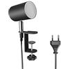 ledscom.de Lampada a pinza WAIKA, interruttore, nero opaco, incl. lampada LED GU10, 450lm bianco caldo